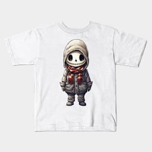 Spooky skull figure in mask perfect for halloween ! Kids T-Shirt